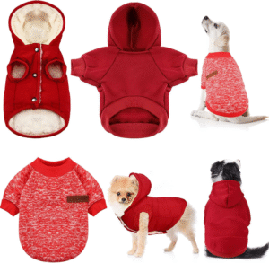 3 Pcs Pet Dog Sweater Jacket Knitwear Hoodie Clothes Pocket Puppy Coat Clothing Pup Christmas Shirt Costume Sweatshirt Fleece Lining Warm Winter Small Hooded Soft Thickening (Medium)