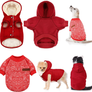 3 Pcs Pet Dog Sweater Jacket Knitwear Hoodie Clothes Pocket Puppy Coat Clothing Pup Christmas Shirt Costume Sweatshirt Fleece Lining Warm Winter Small Hooded Soft Thickening (Medium)